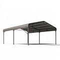 Carport 600 x 300 x 270 cm en acier gris anthracite avec toiture ondulée - abri pour véhicule
