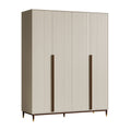 Armoire 160 x 60 x 200 cm en panneaux de bois blanc et marron à 2 portes style contemporain