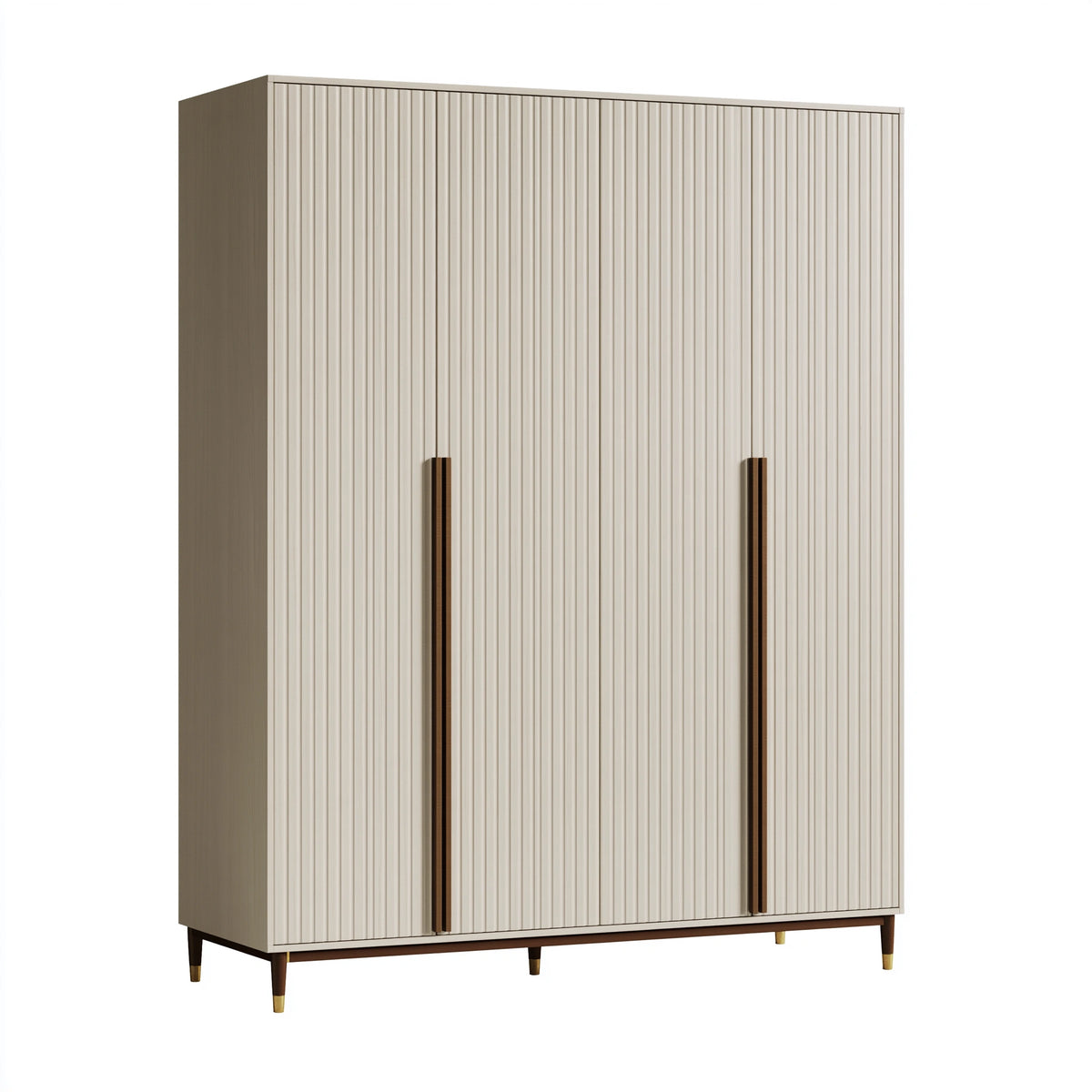 Armoire 160 x 60 x 200 cm en panneaux de bois blanc et marron à 2 portes style contemporain