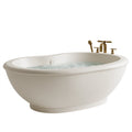 Baignoire îlot 170 x 80 x 58 cm en résine minérale blanc crème style contemporain