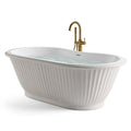 Baignoire îlot 170 x 75 cm en résine minérale ivoire style sculptural