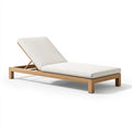 Bain de soleil 200 x 70 cm en bois beige réglable pour extérieur