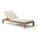 Chaise longue 200 x 70 cm en bois beige à dossier réglable pour extérieur