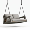 Balancelle suspendue 2 places 130 x 75 x 65 cm métal gris tissu style contemporain