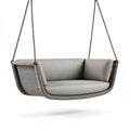 Balancelle suspendue 140 x 80 x 75 cm en corde tressée grise pour extérieur - assise deux places