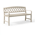 Banc de jardin 120 x 60 x 90 cm en plastique beige à dossier entrelacé